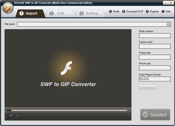 iPixSoft  SWF  to  GIF  Converter(SWF到GIF转换器)