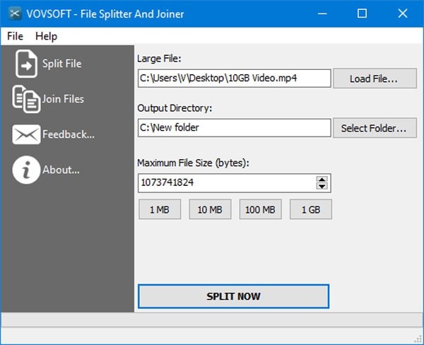 VovSoft  File  Splitter  and  Joiner(文件拆分合并)