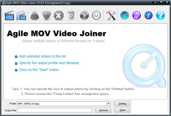 Agile  MOV  Video  Joiner(视频合并工具)