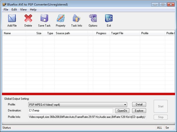 Bluefox  AVI  to  PSP  Converter(AVI转PSP软件)