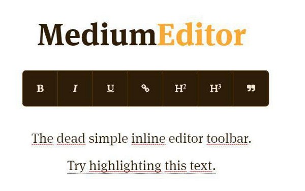 MediumEditor(内联编辑器工具栏)